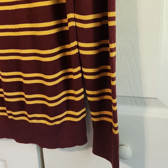 Abercrombie & Fitch Men's Burgundy & Gold Pima Cotton Long Sleeve Sweater SM Y2K - Picture 3 of 9